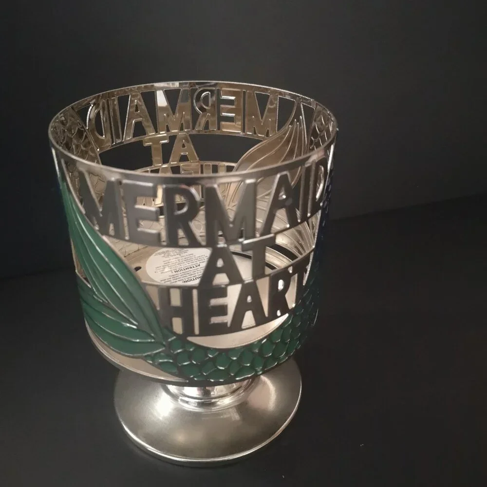 Bath & Body Works "Mermaid at Heart" Pedestal 3-Wick Candle Holder Retired - Picture 2 of 5